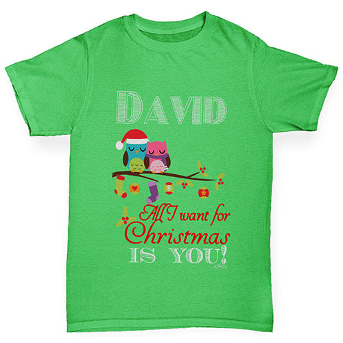 All I Want For Christmas Is You Personalised Boy's T-Shirt