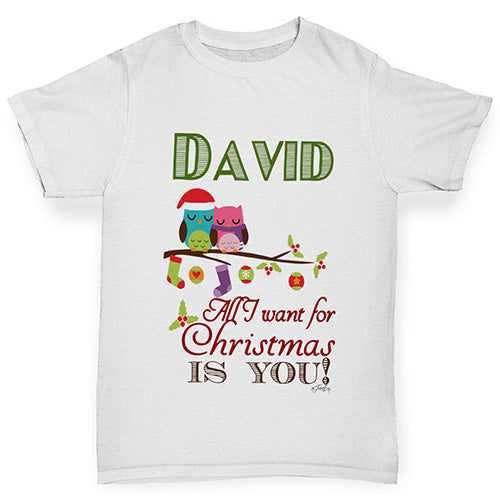 All I Want For Christmas Is You Personalised Boy's T-Shirt