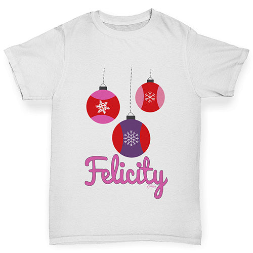 Christmas Baubles Personalised Boy's T-Shirt