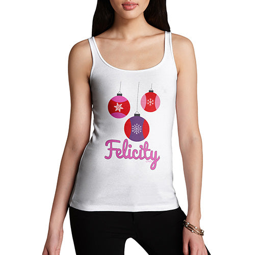 Christmas Baubles Personalised Women's Tank Top