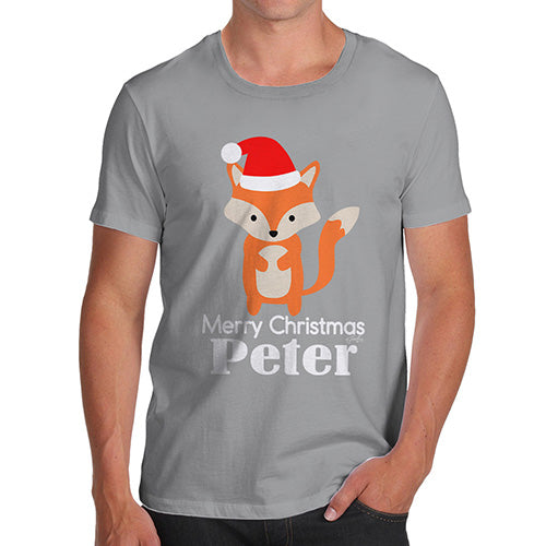 Santa Hat Fox Personalised Men's T-Shirt