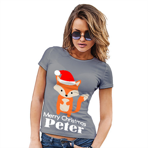 Santa Hat Fox Personalised Women's T-Shirt 