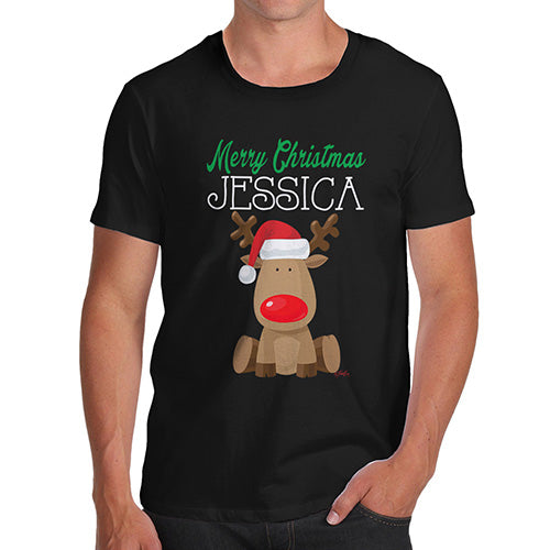 Red Nosed Reindeer Personalised Men's T-Shirt