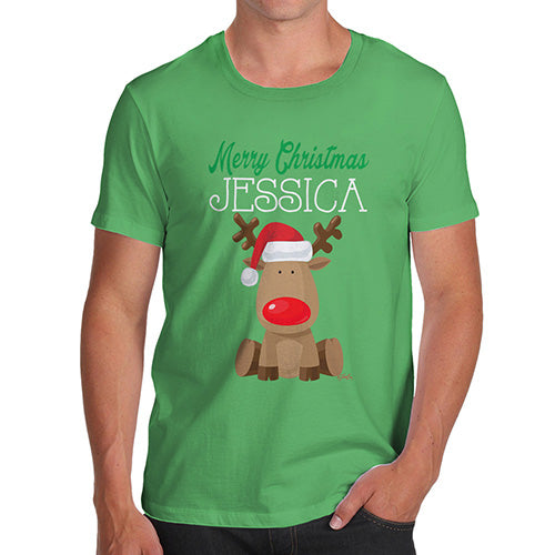 Red Nosed Reindeer Personalised Men's T-Shirt