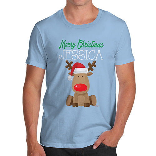 Red Nosed Reindeer Personalised Men's T-Shirt