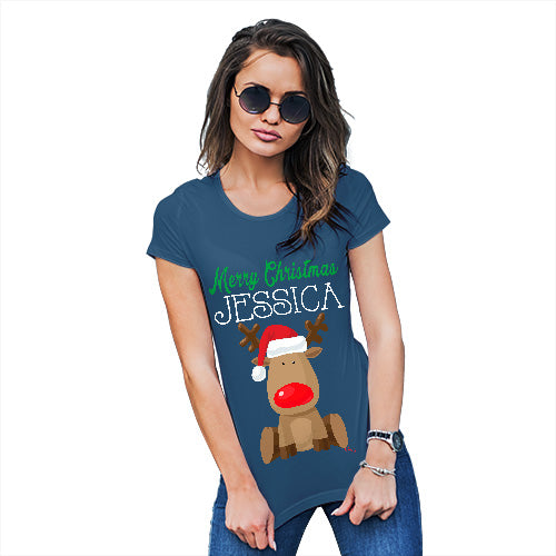 Red Nosed Reindeer Personalised Women's T-Shirt 