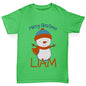 Christmas Snowman Personalised Boy's T-Shirt