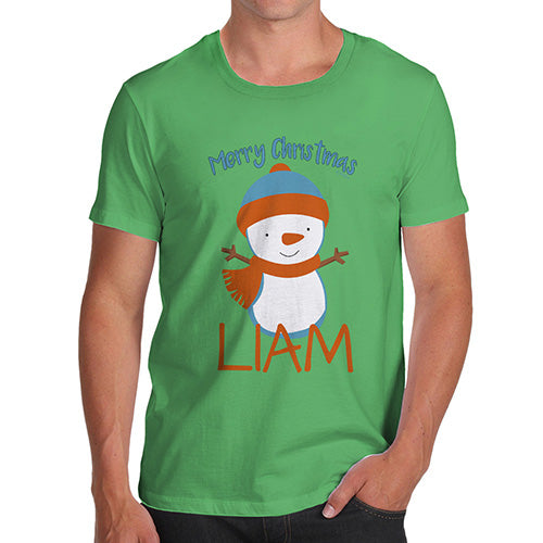 Christmas Snowman Personalised Men's T-Shirt