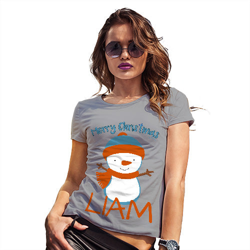 Christmas Snowman Personalised Women's T-Shirt 