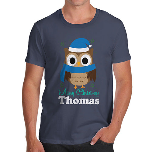 Christmas Owl Personalised Men's T-Shirt