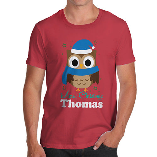 Christmas Owl Personalised Men's T-Shirt