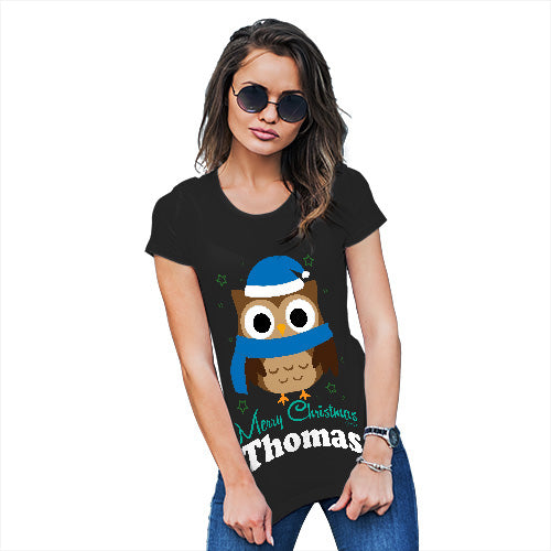 Christmas Owl Personalised Women's T-Shirt 