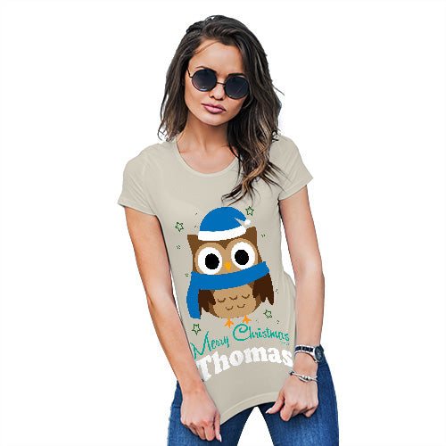 Christmas Owl Personalised Women's T-Shirt 