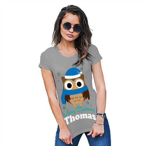 Christmas Owl Personalised Women's T-Shirt 