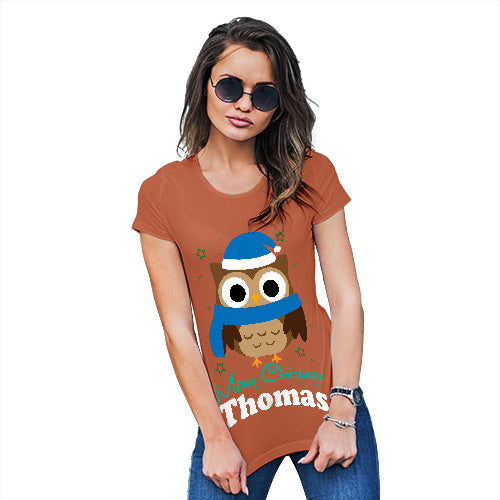 Christmas Owl Personalised Women's T-Shirt 