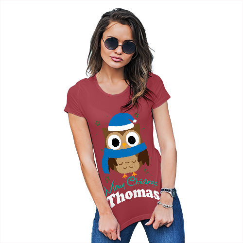 Christmas Owl Personalised Women's T-Shirt 