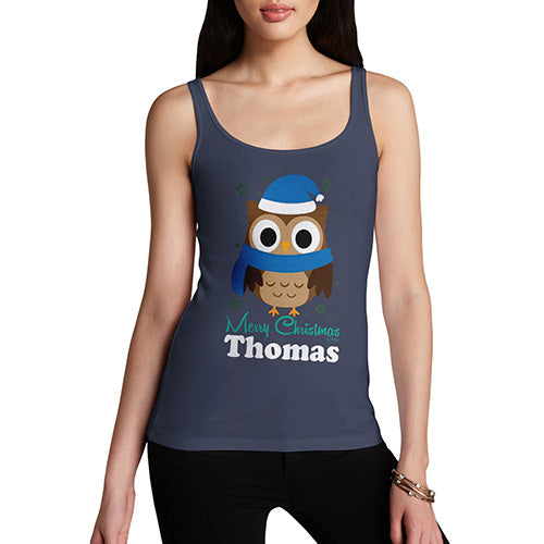 Christmas Owl Personalised Women's Tank Top