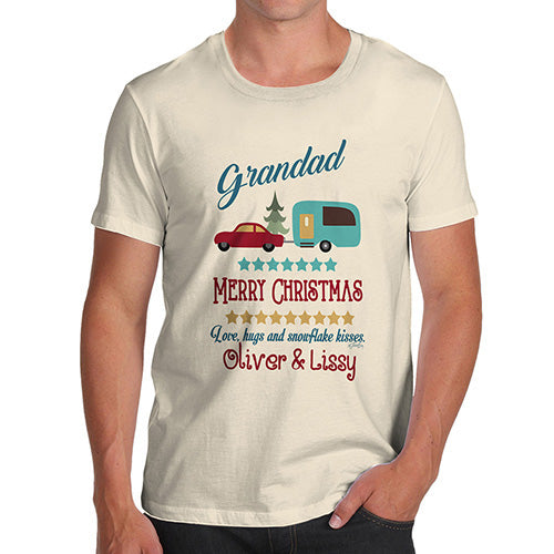 Personalised Merry Christmas Caravan Men's T-Shirt