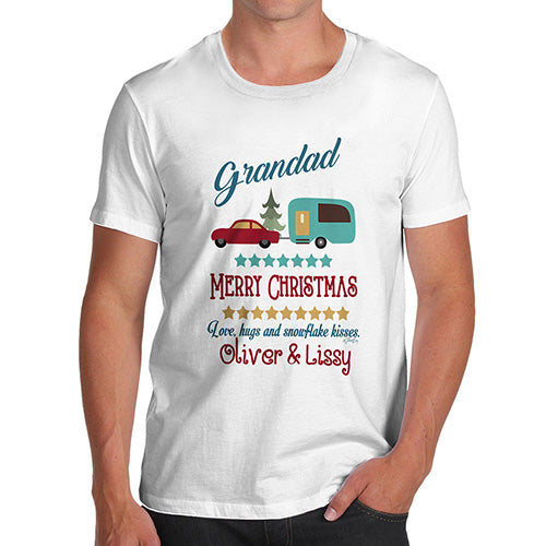 Personalised Merry Christmas Caravan Men's T-Shirt