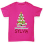 Wonderful Christmas Tree Personalised Girl's T-Shirt 