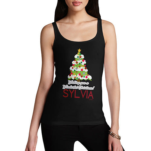 Wonderful Christmas Tree Personalised Women's Tank Top