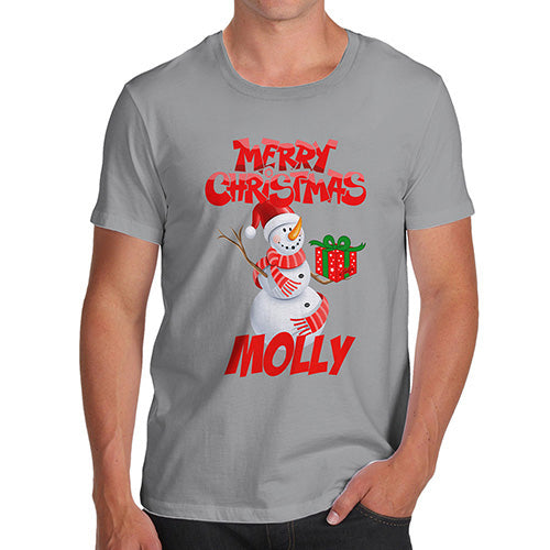 Merry Christmas Snowman Personalised Men's T-Shirt