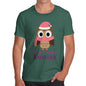 Pink Christmas Owl Personalised Men's T-Shirt