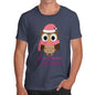 Pink Christmas Owl Personalised Men's T-Shirt