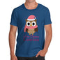 Pink Christmas Owl Personalised Men's T-Shirt