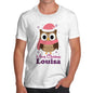 Pink Christmas Owl Personalised Men's T-Shirt