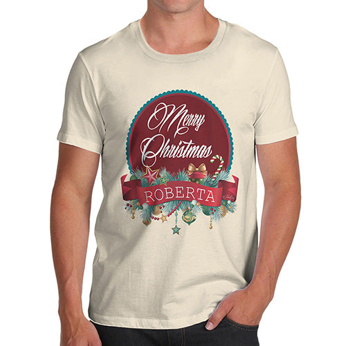 Merry Christmas Wreath Personalised Men's T-Shirt