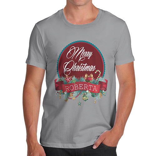 Merry Christmas Wreath Personalised Men's T-Shirt