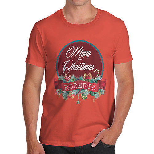 Merry Christmas Wreath Personalised Men's T-Shirt