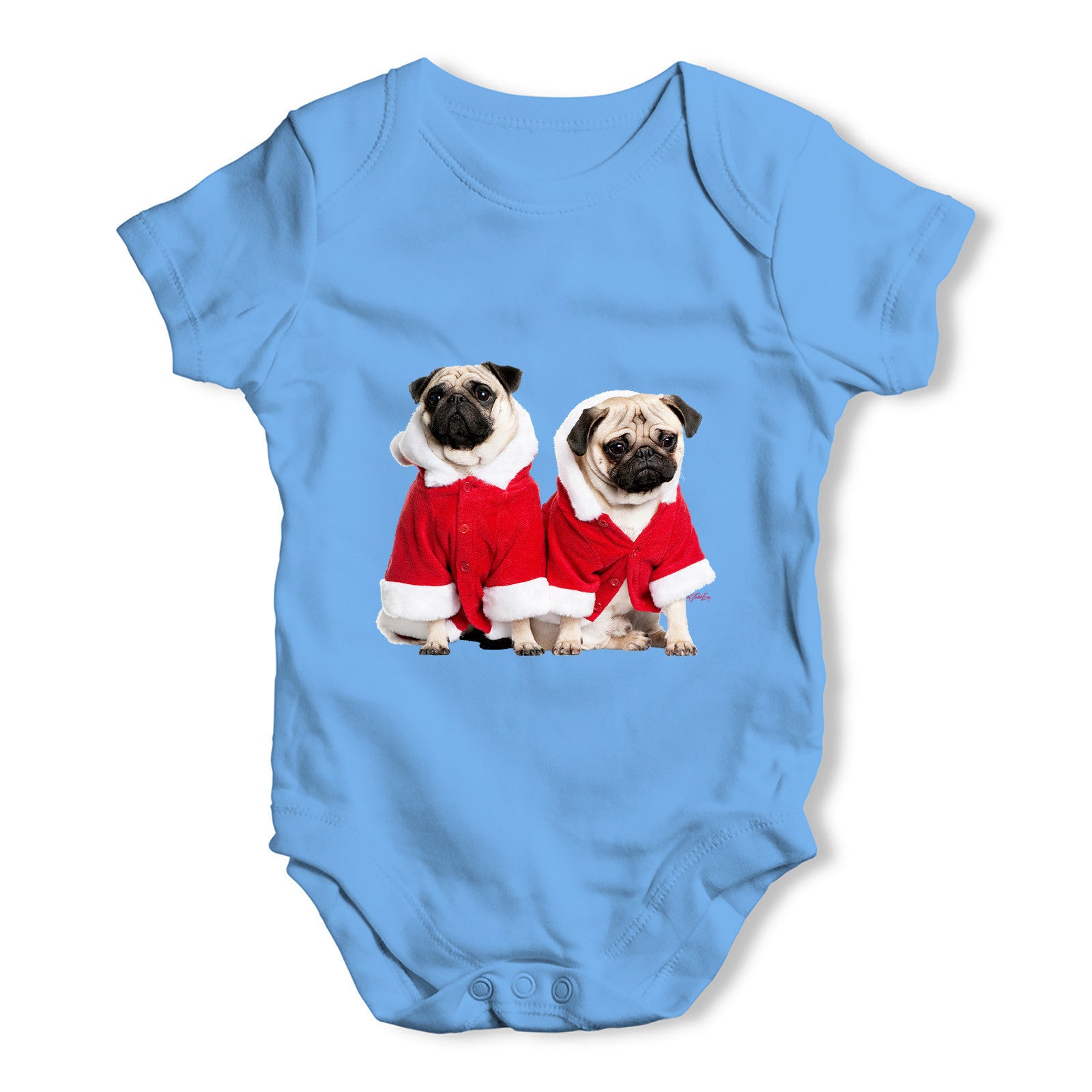 Christmas Pugs Santa Baby Grow Bodysuit