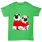 Christmas Pugs Santa Girl's T-Shirt 