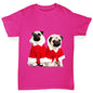 Christmas Pugs Santa Girl's T-Shirt 