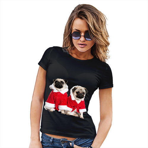 Christmas Pugs Santa Women's T-Shirt 