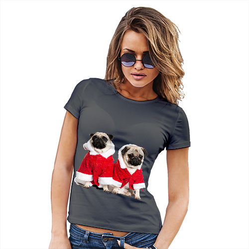 Christmas Pugs Santa Women's T-Shirt 