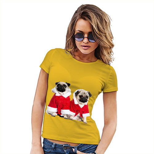 Christmas Pugs Santa Women's T-Shirt 