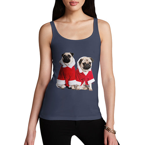 Christmas Pugs Santa Women's Tank Top