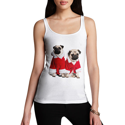 Christmas Pugs Santa Women's Tank Top