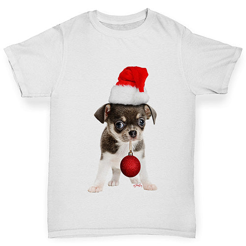 Christmas Bauble Puppy Boy's T-Shirt