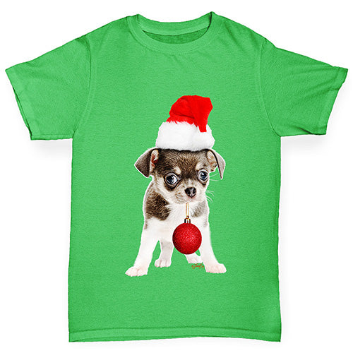 Christmas Bauble Puppy Girl's T-Shirt 