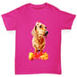 Santa Hat Doxie Dachshund Girl's T-Shirt 