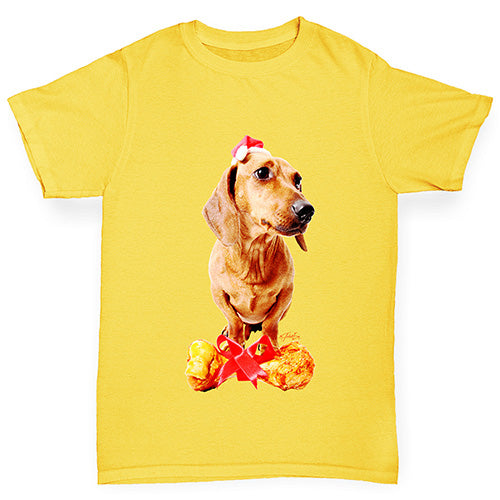 Santa Hat Doxie Dachshund Girl's T-Shirt 