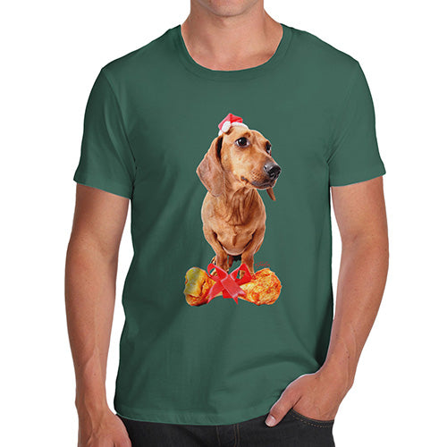 Santa Hat Doxie Dachshund Men's T-Shirt