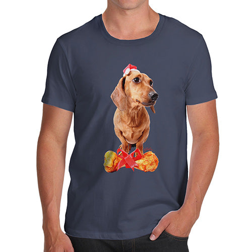 Santa Hat Doxie Dachshund Men's T-Shirt