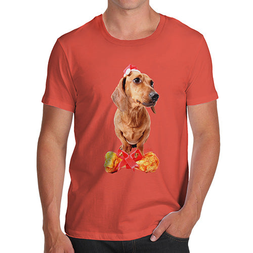 Santa Hat Doxie Dachshund Men's T-Shirt