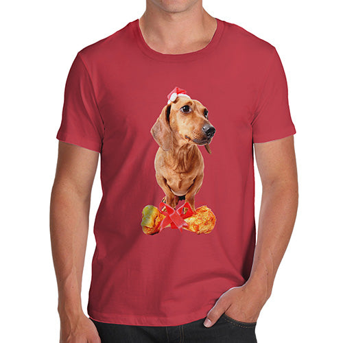 Santa Hat Doxie Dachshund Men's T-Shirt