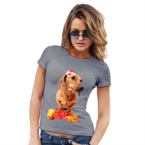 Santa Hat Doxie Dachshund Women's T-Shirt 